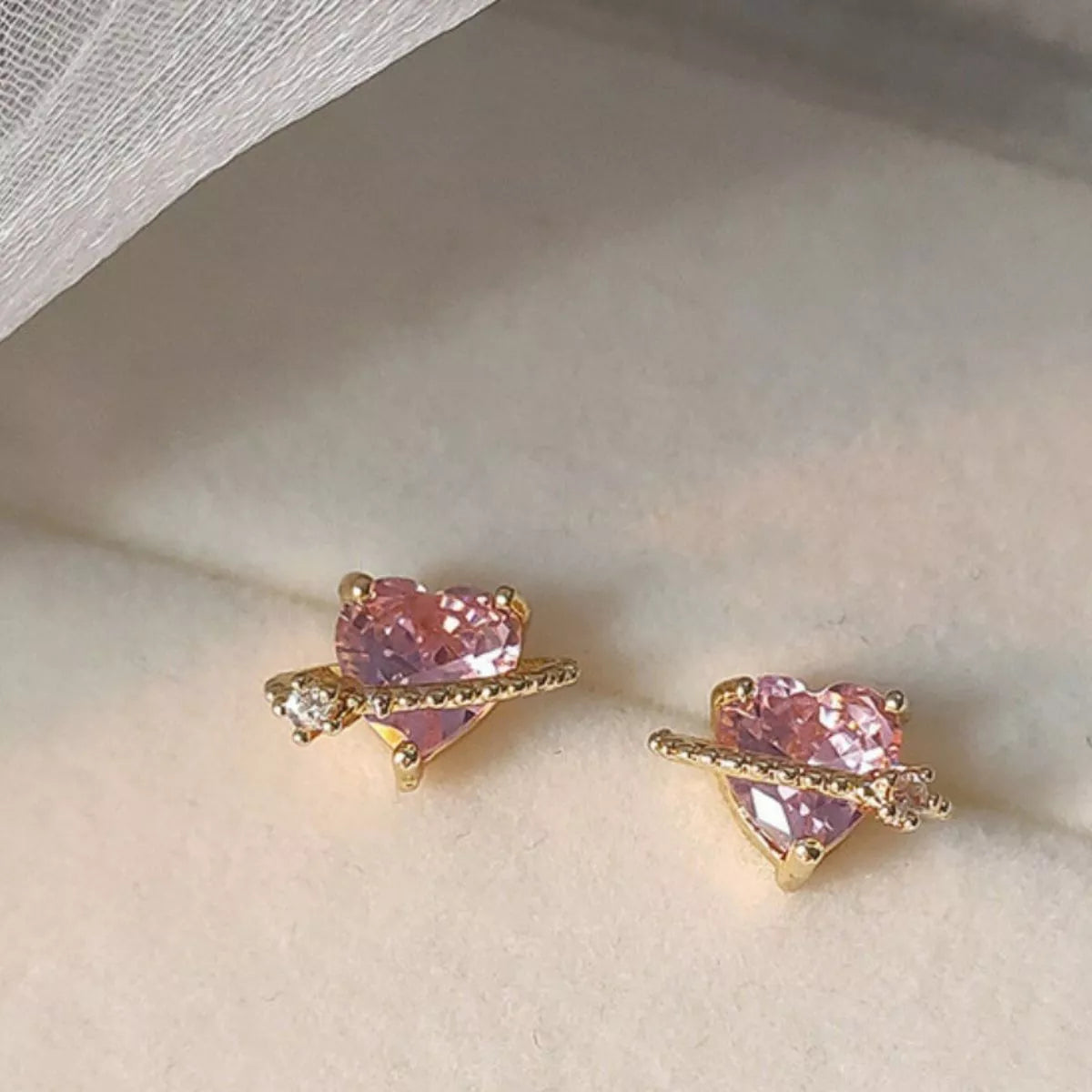 Heart Planet Stud Earrings