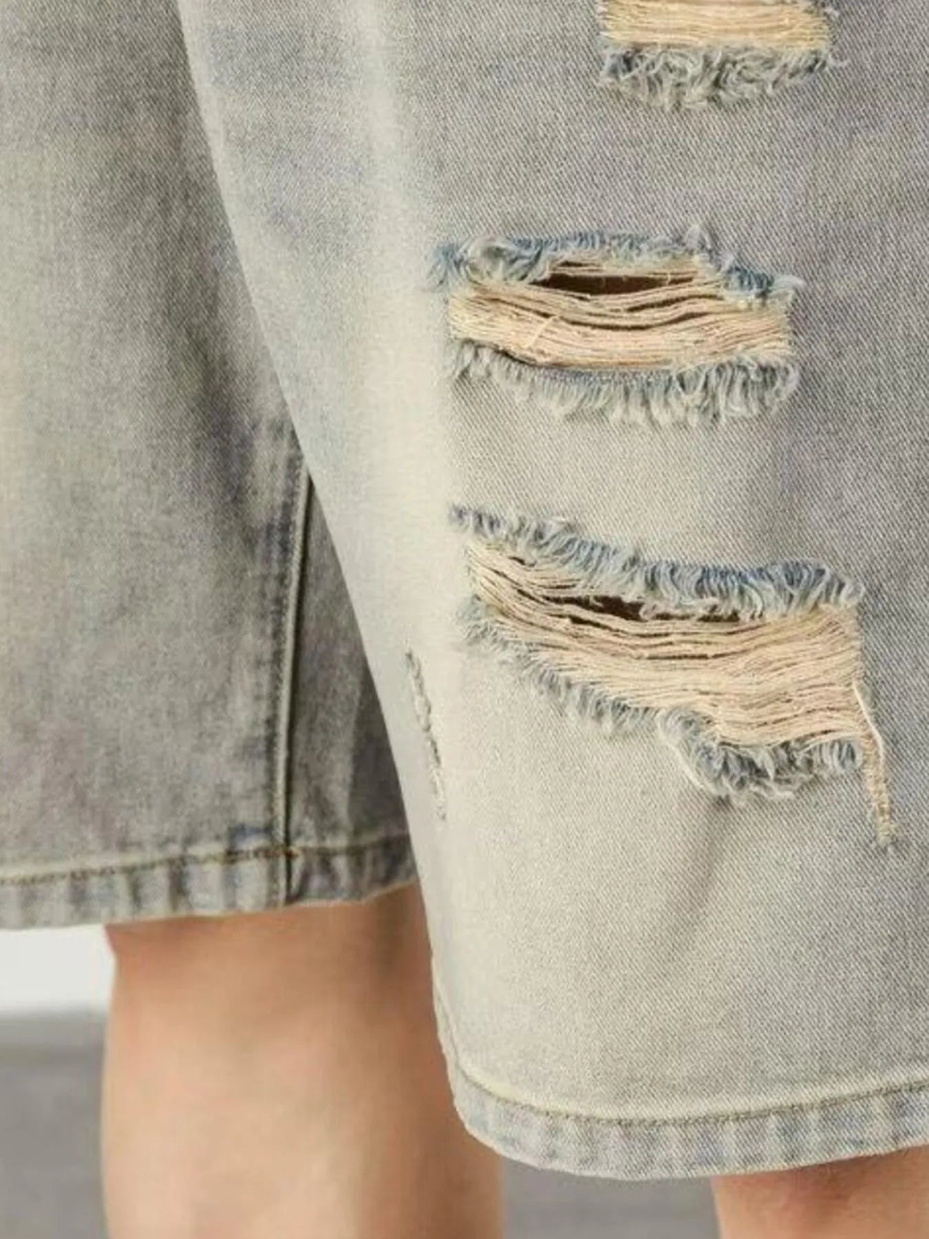 Men's Full Size Distressed Denim Shorts Plus Size