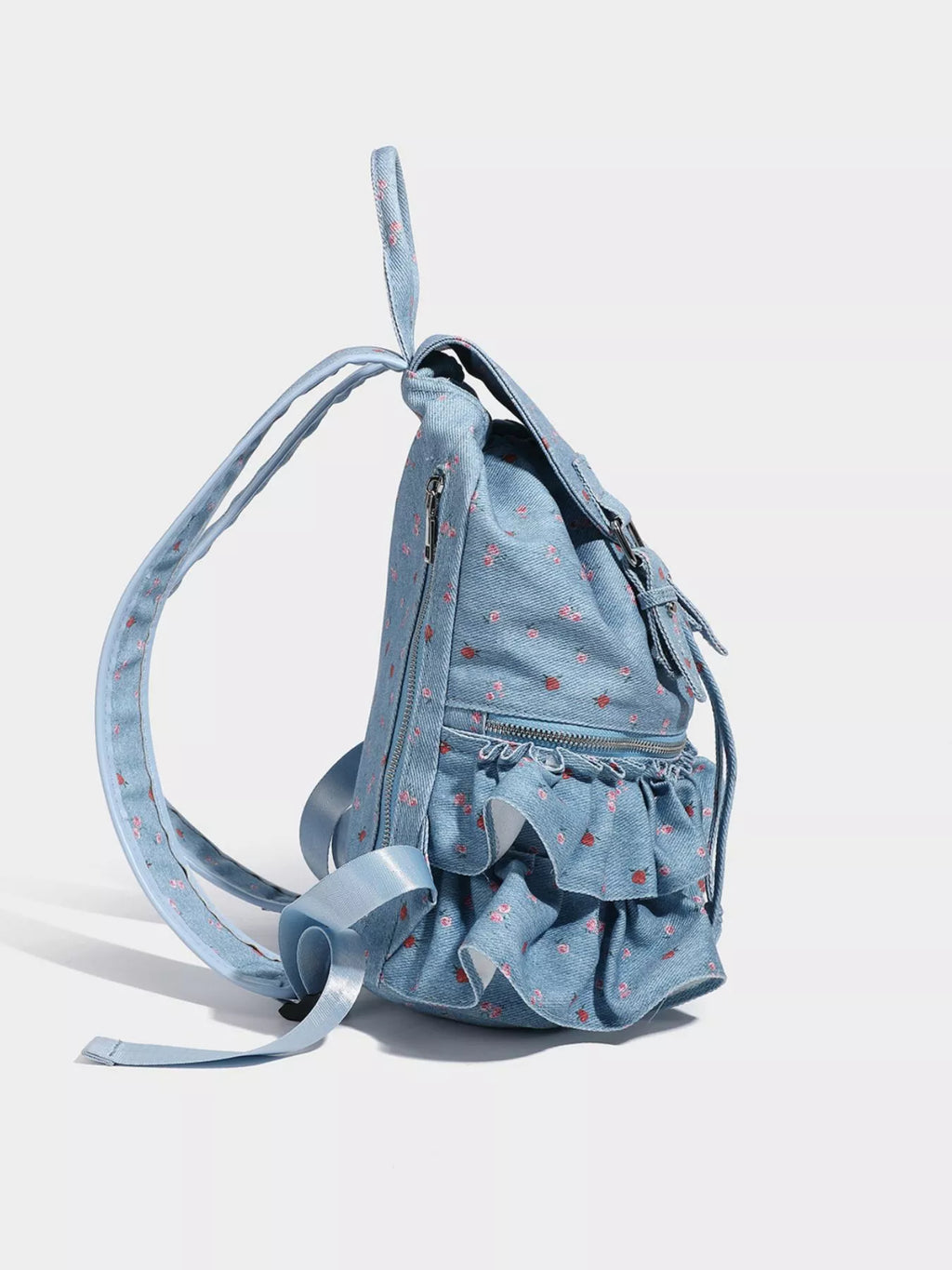 Floral Ruffle Backpack Bag