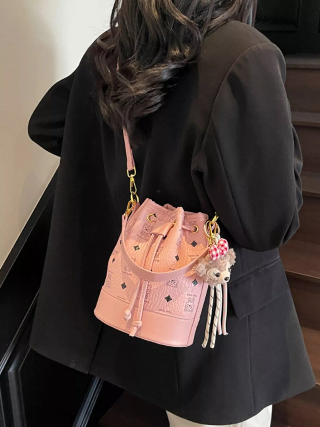 Drawstring Bucket Crossbody Bag