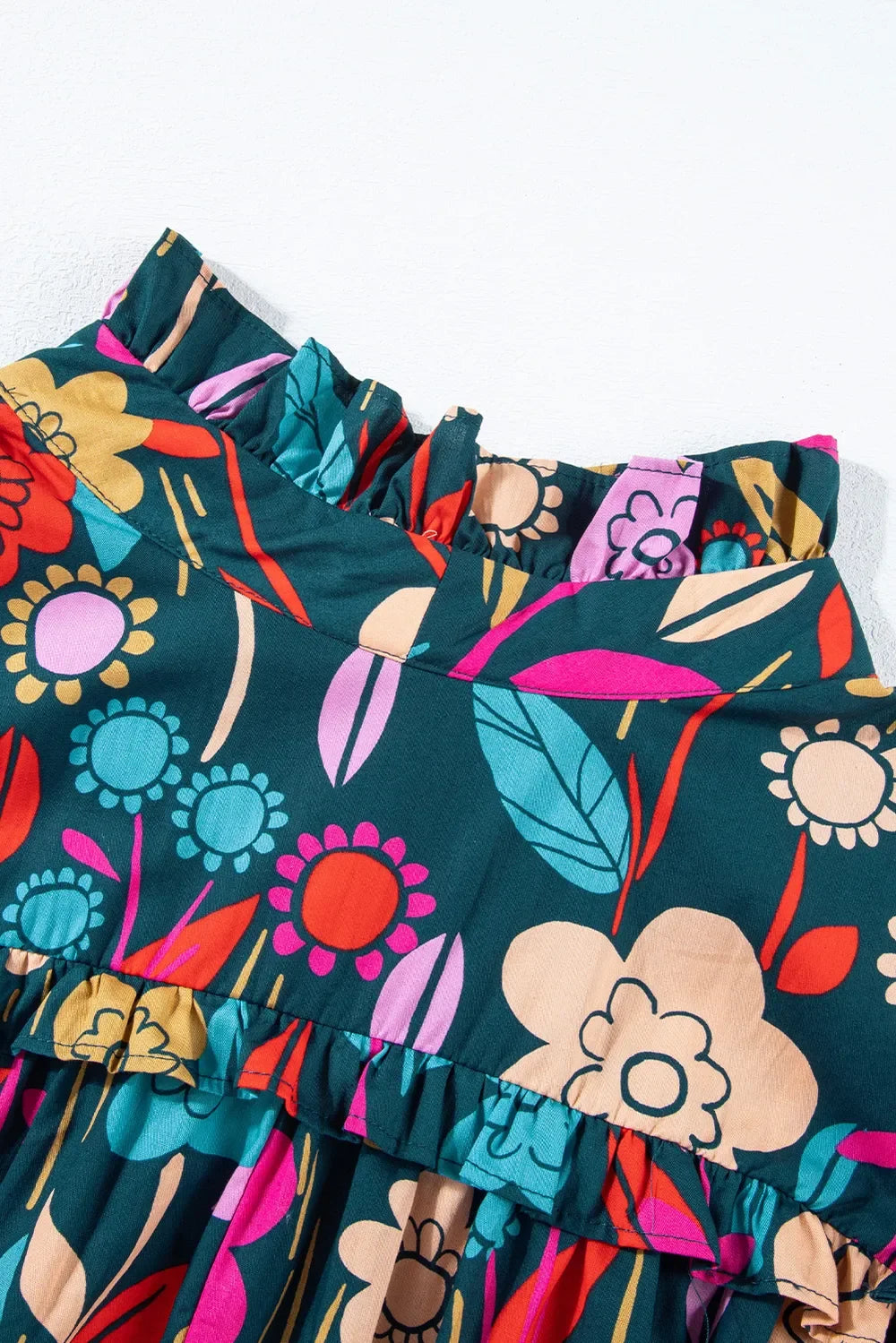 Printed Tie Neck Half Sleeve Blouse