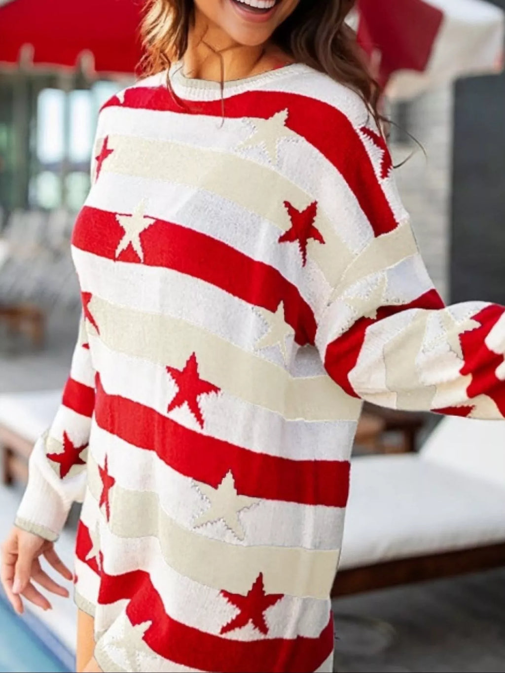 Stars and Stripes Long Sleeve Sweater