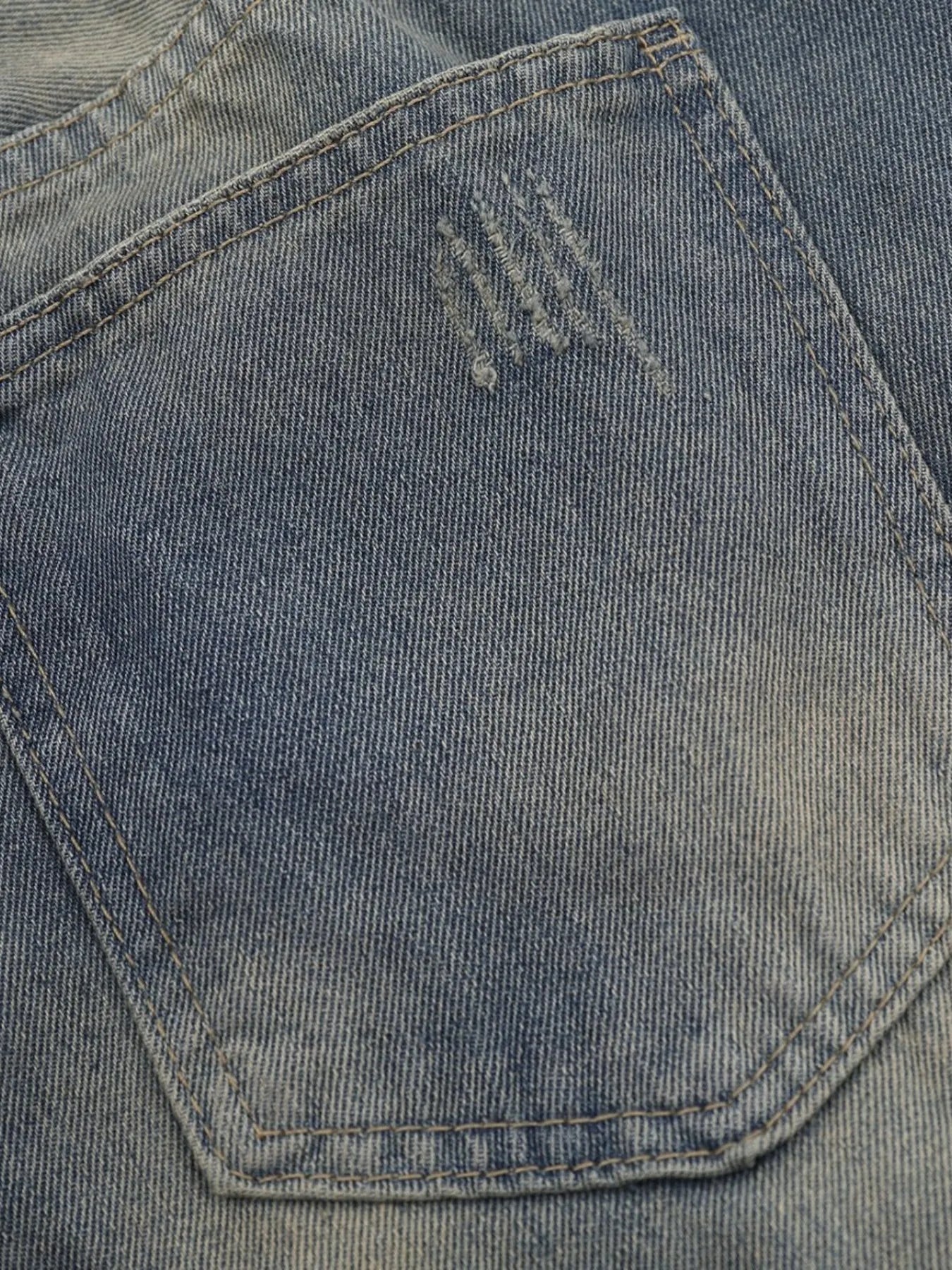 Men's Distressed Wide Leg Jeans