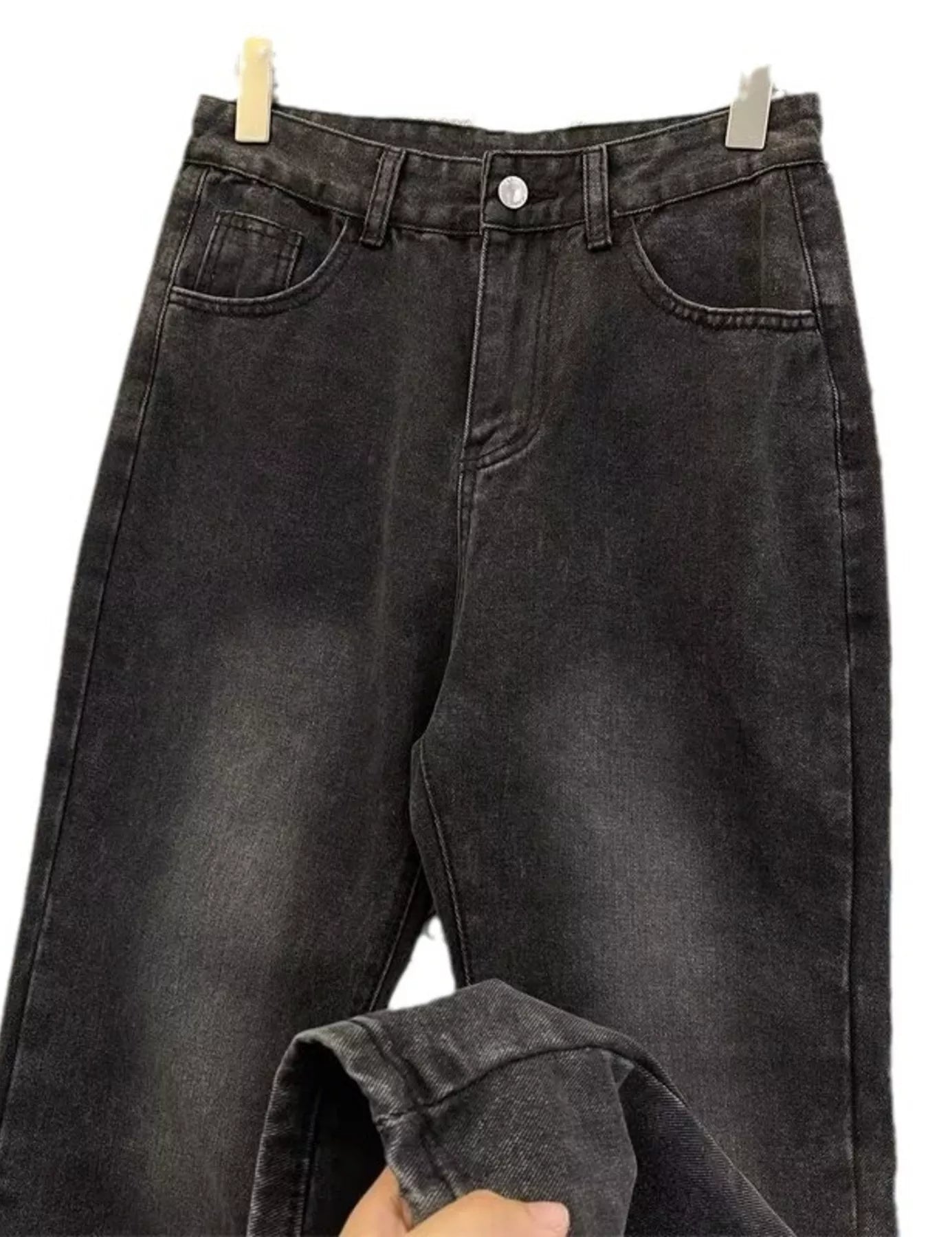 Men's Plus Size Vintage Wash Straight Leg Jeans
