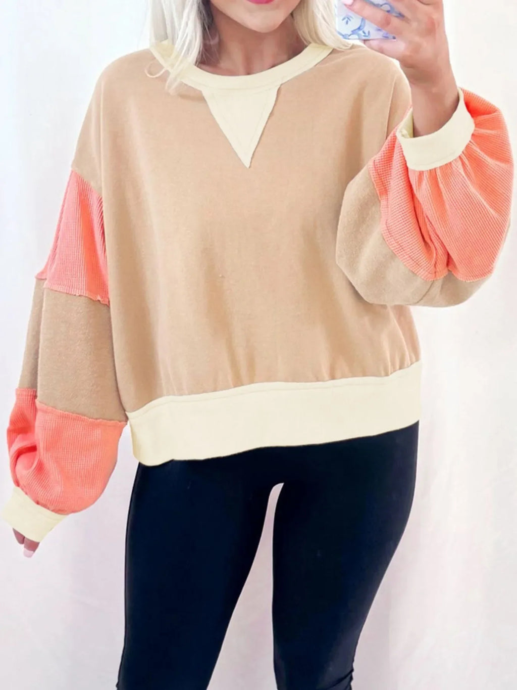 Color Block Long Sleeve Sweatshirt