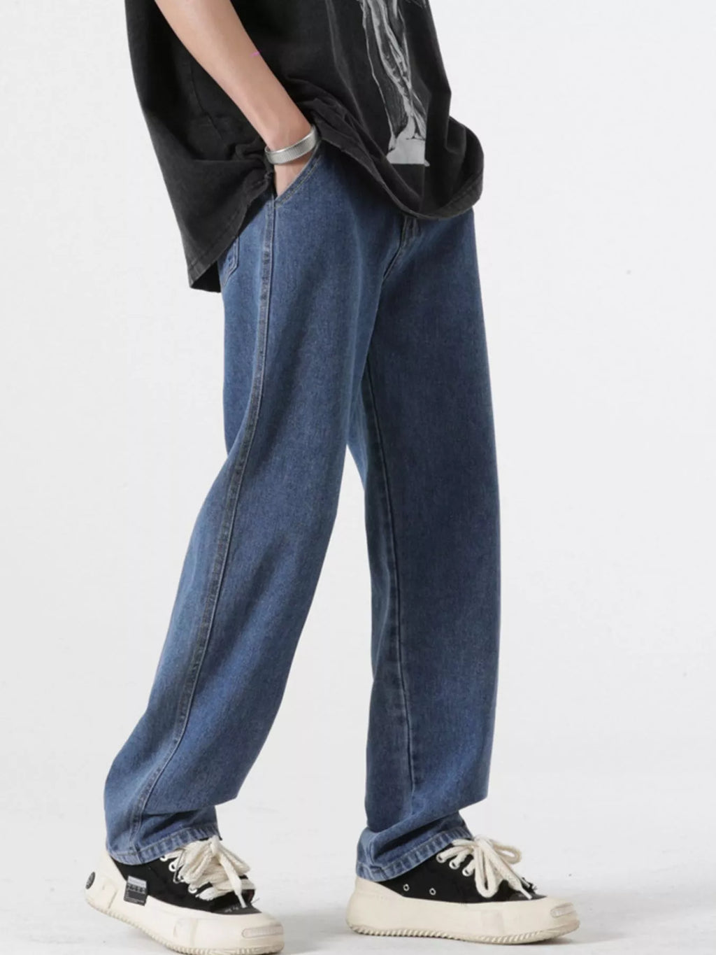 Men's Full Size Pocketed Relaxed Fit Jeans Plus Size