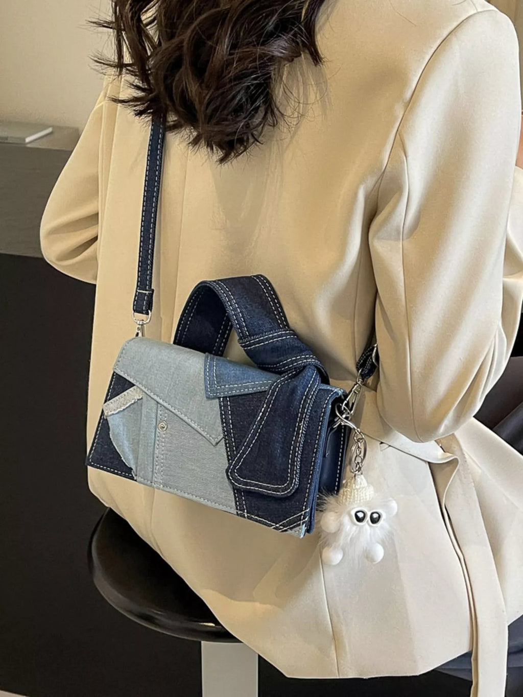 Denim Patchwork Crossbody Bag