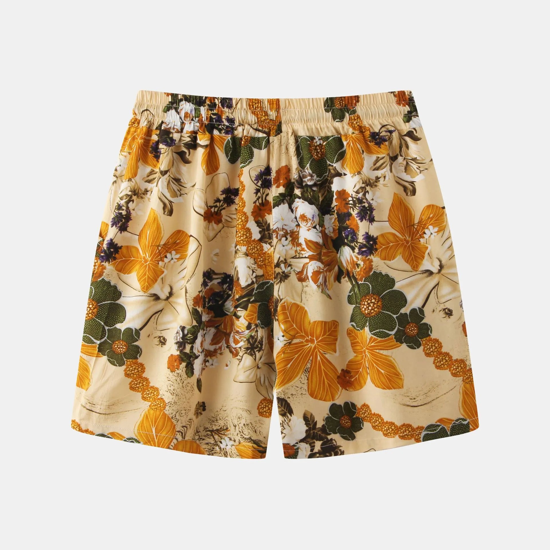 Men's Plus Size Drawstring Floral Print Casual Shorts