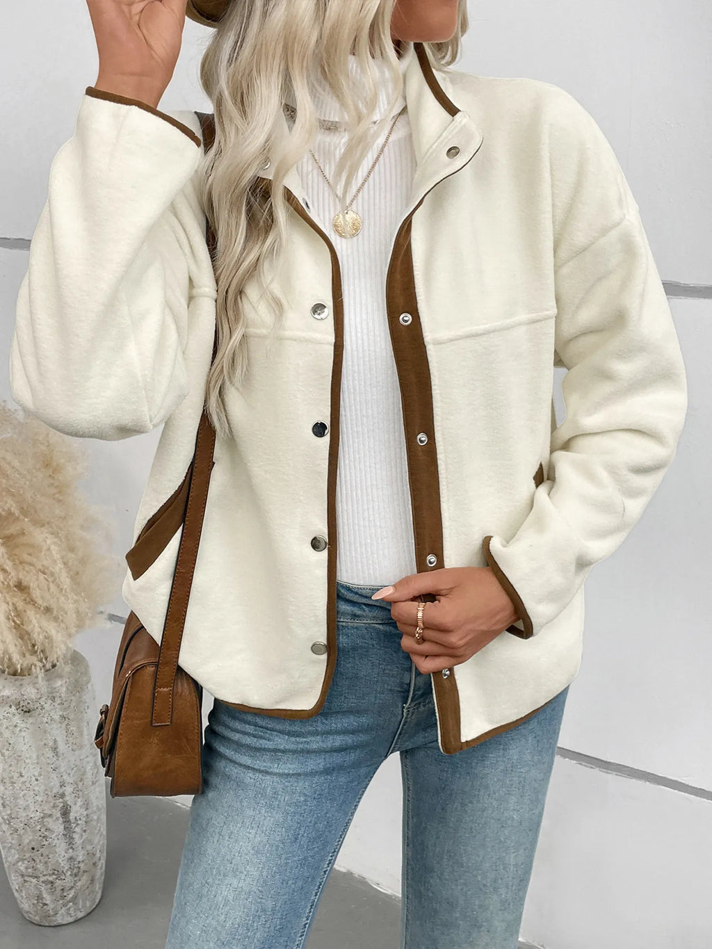 Snap Down Long Sleeve Jacket