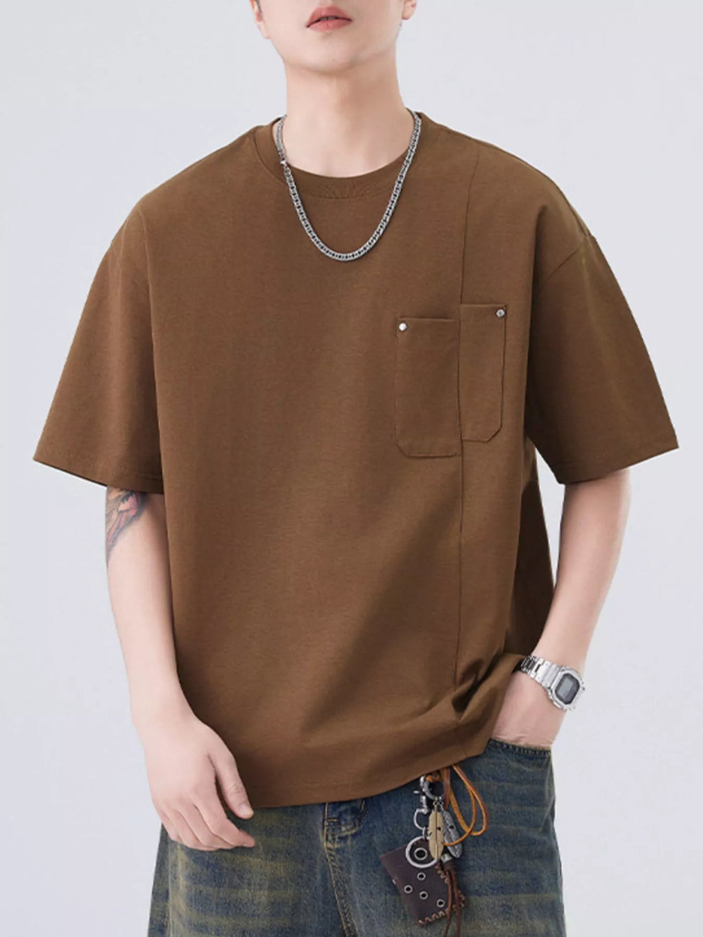 Men's Plus Size Round Neck Short Sleeve T-Shirt