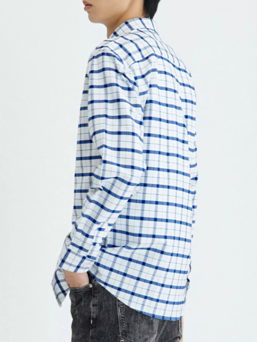 Men's Full Size Plaid Long Sleeve Shirt Plus Size