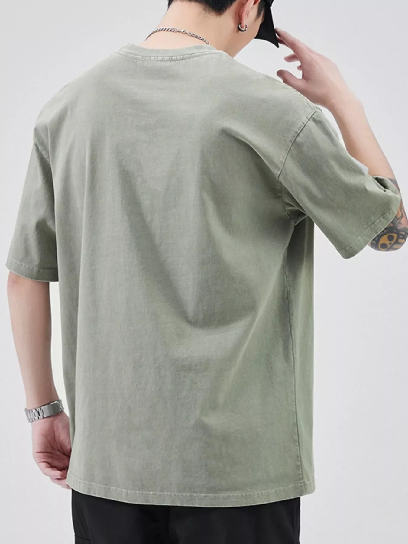 Men's Plus Size Round Neck Half Sleeve T-Shirt