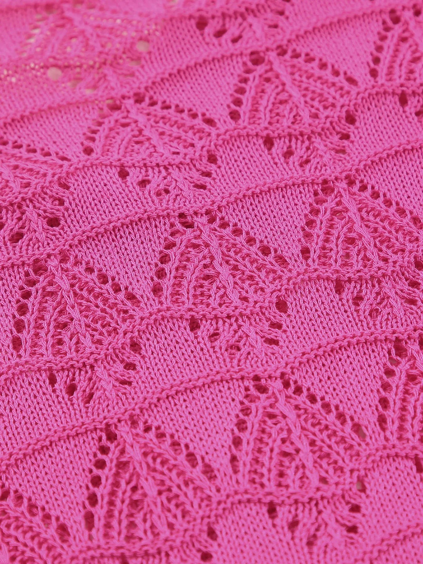 Buttoned Front Openwork Cardigan