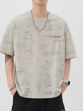 Men's Plus Size Printed Round Neck Relaxed Fit T-Shirt