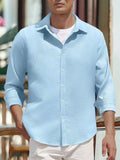 Men's Full Size Waffle Knit Button Up Shirt Plus Size