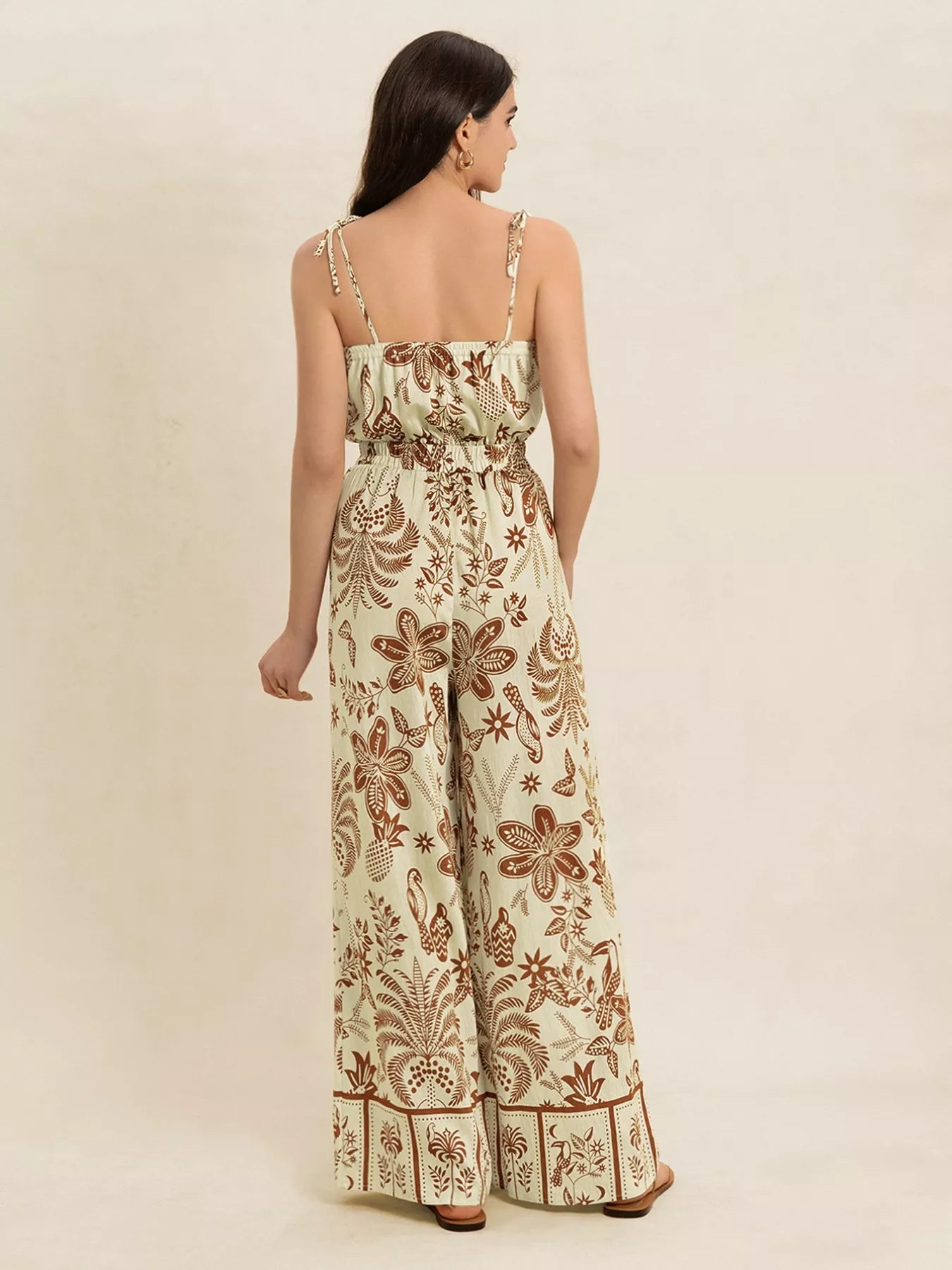 Tie Strap Wide Leg Jumpsuit