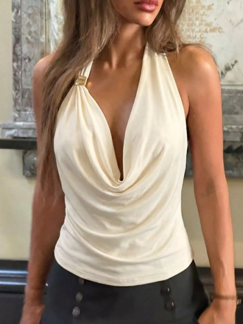 Halter Neck Ruched Tank
