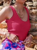 Ribbed Scoop Neck Tank Top