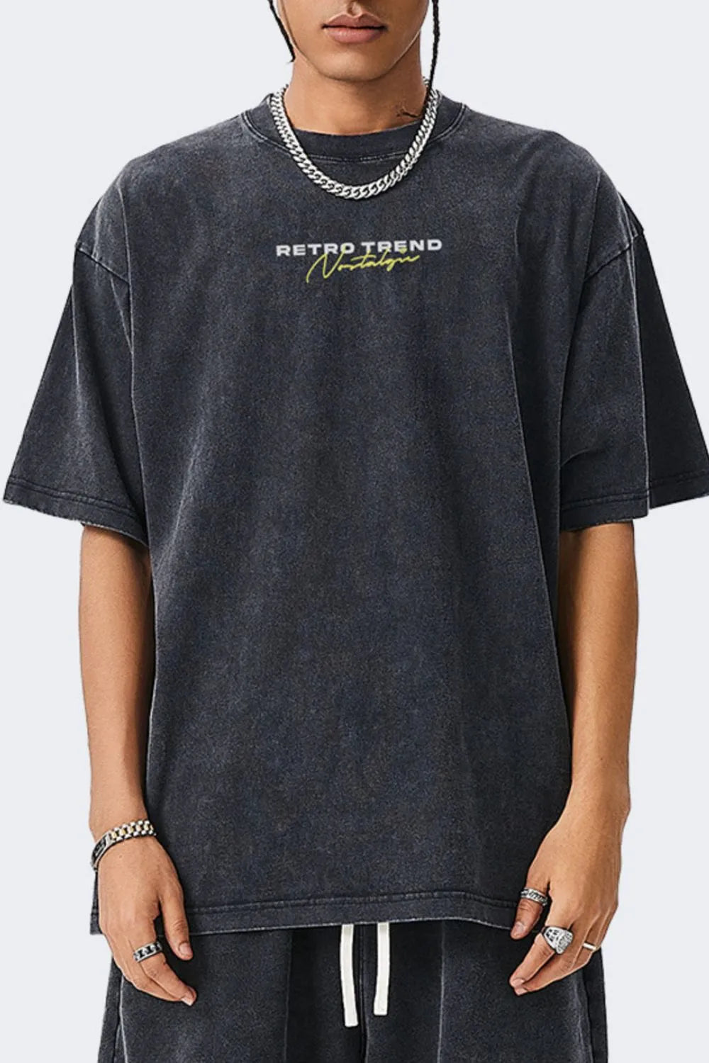Men's Letter Graphic Round Neck Short Sleeve T-Shirt