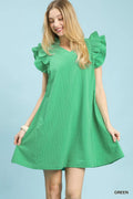 Umgee Seersucker Ruffle Shift Dress