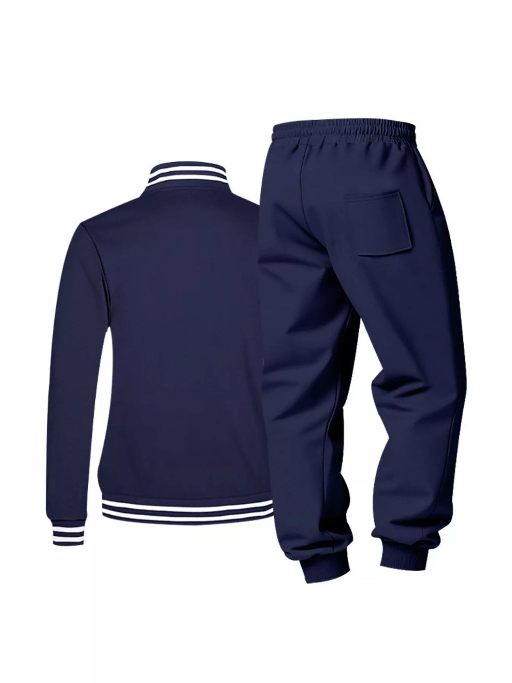 Men's Full Size Striped Snap Down Top and Pants Set Plus Size