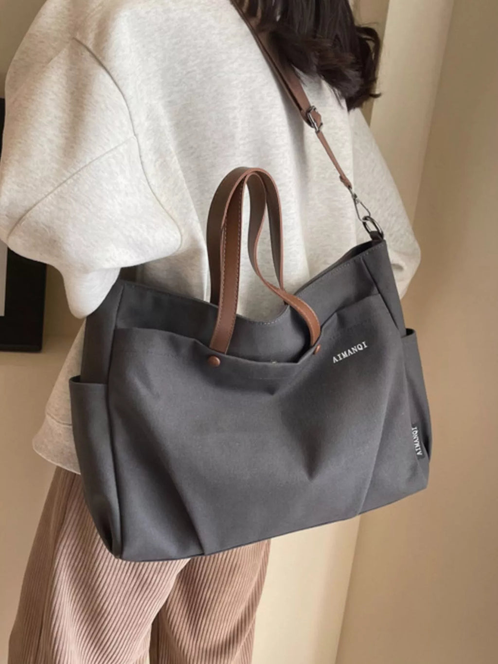 Canvas Tote Crossbody Bag