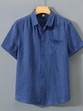 Men's Full Size Short Sleeve Button-Up Shirt Plus Size