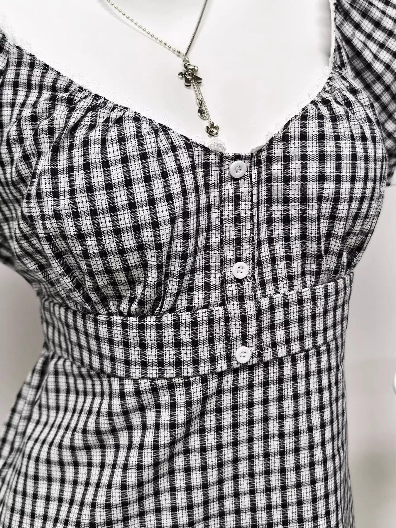 Plaid Short Sleeve Blouse