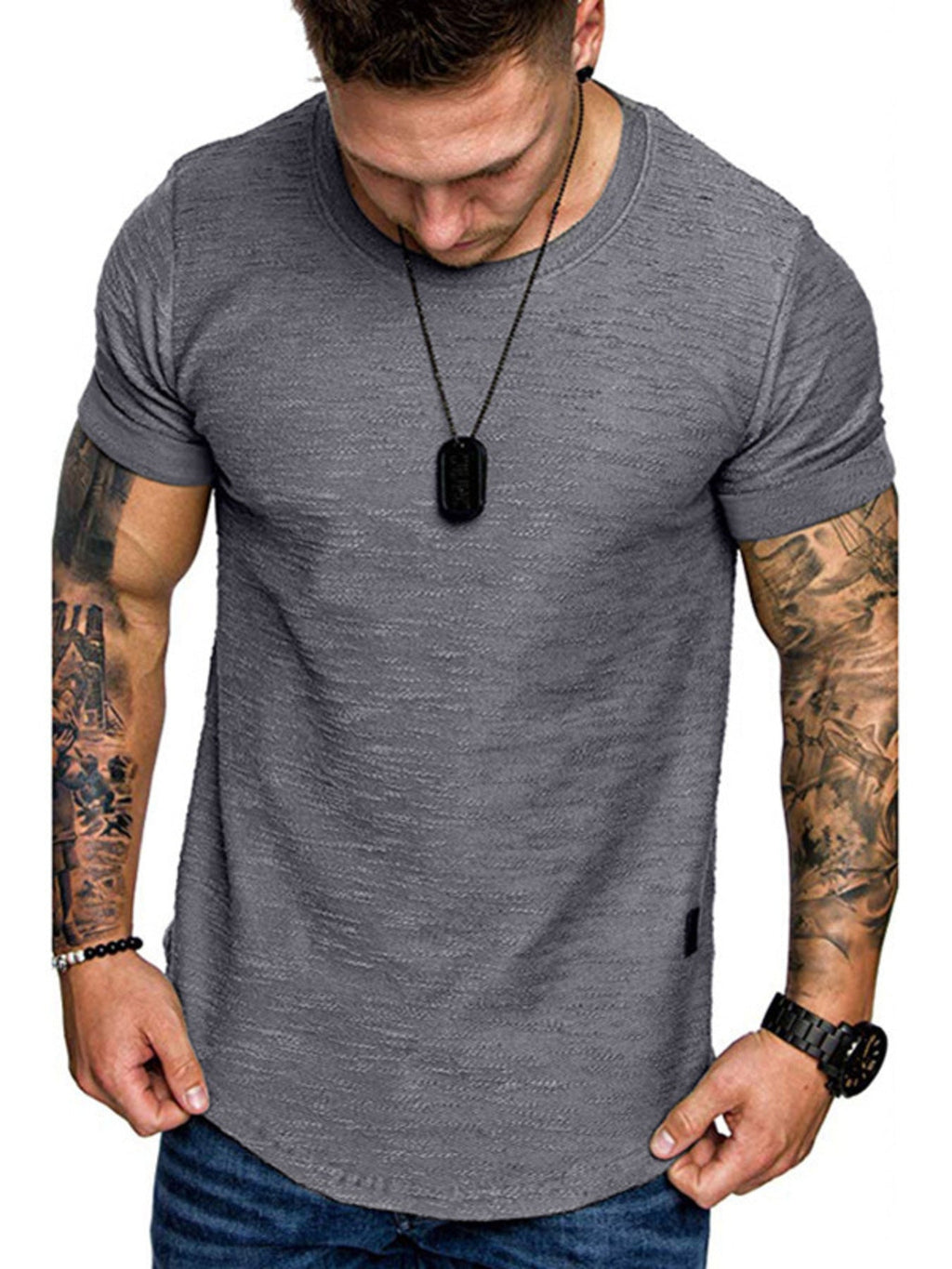 Men's Round Neck Slim Fit Casual T-Shirt