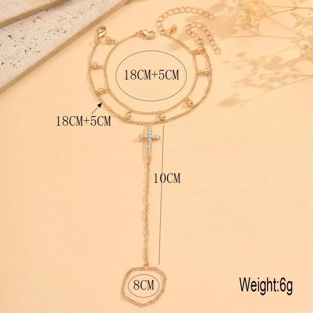 18K Gold-Plated Chain Cross Bracelet