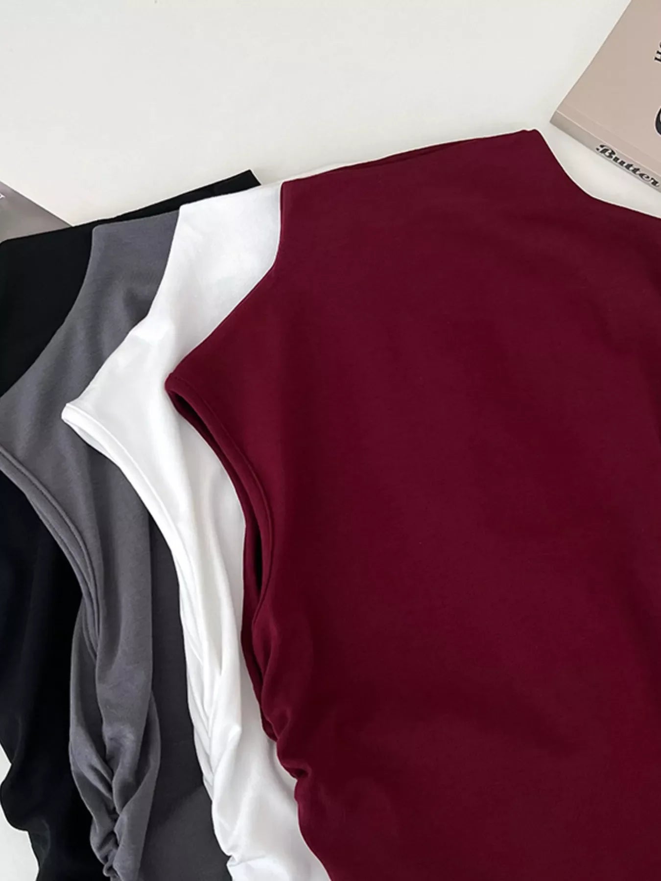 Ruched Mock Neck Tank