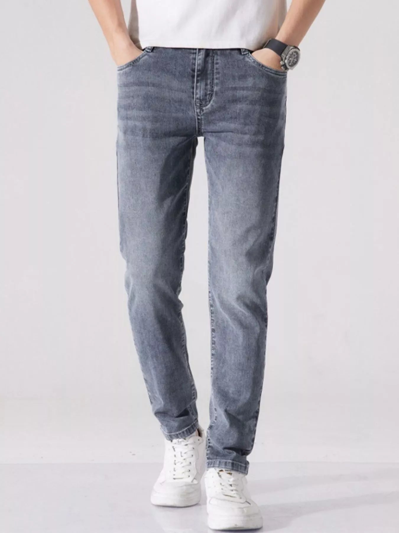 Men's Washed Slim Fit Jeans