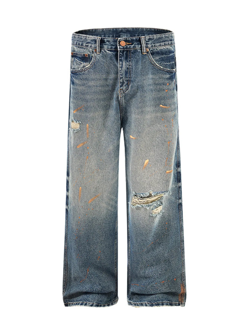 Men's Full Size Distressed Wide Leg Vintage Jeans Plus Size
