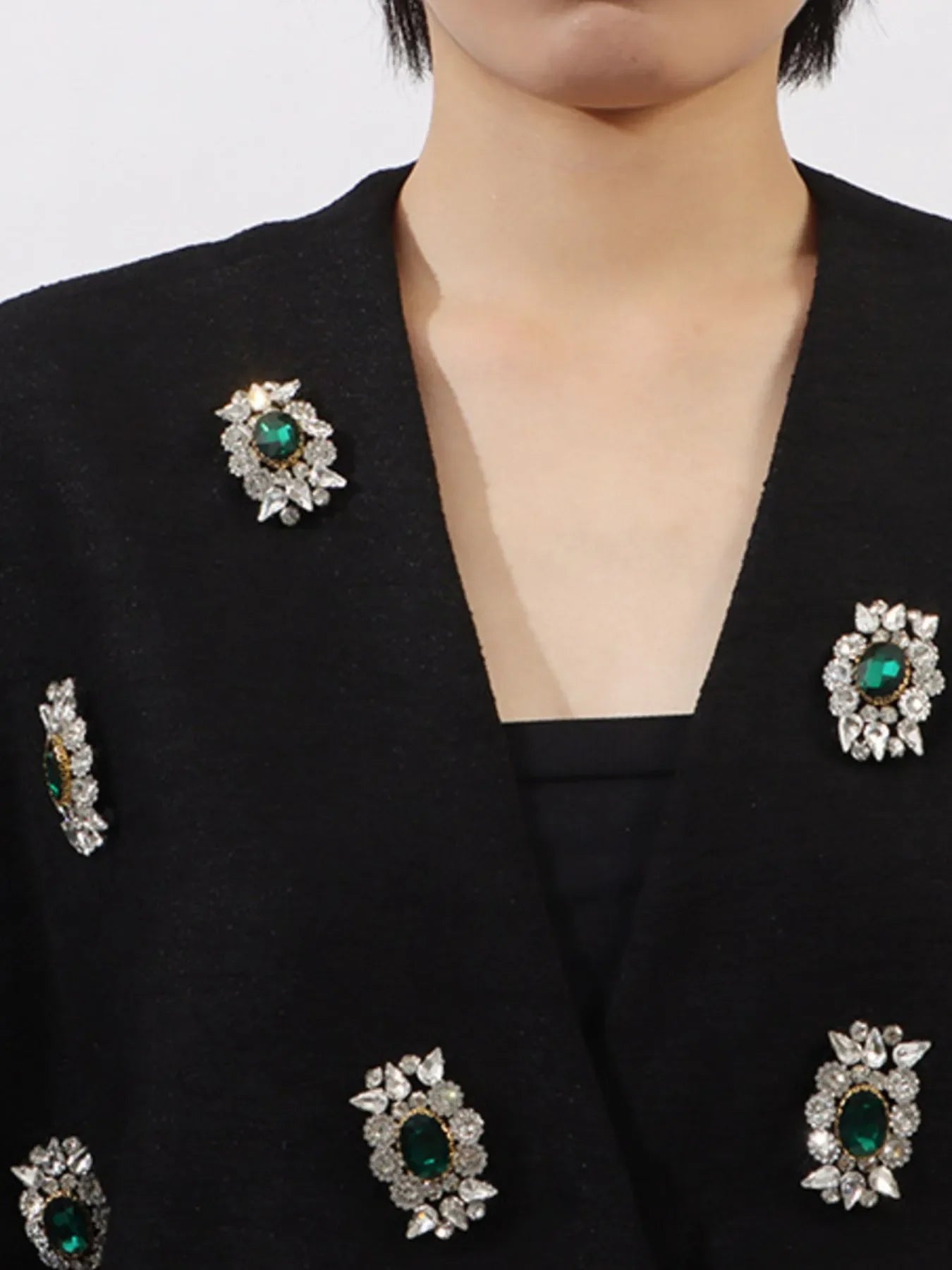 Plus Size Rhinestone Relaxed Fit Vest Coat