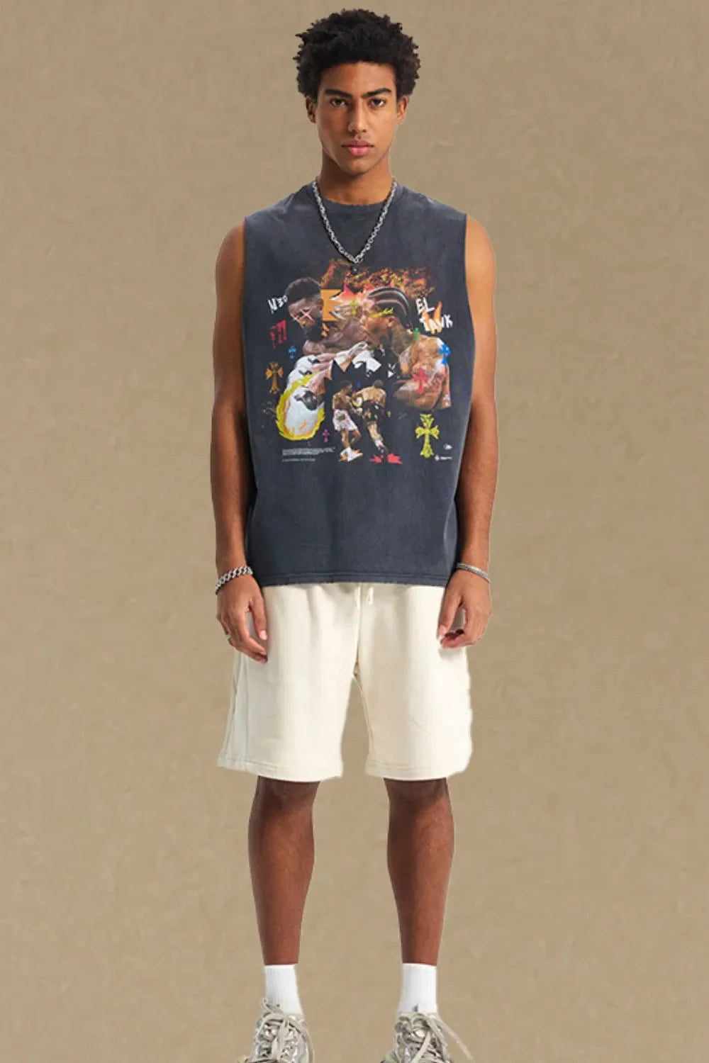 Men's Graphic Round Neck Tank