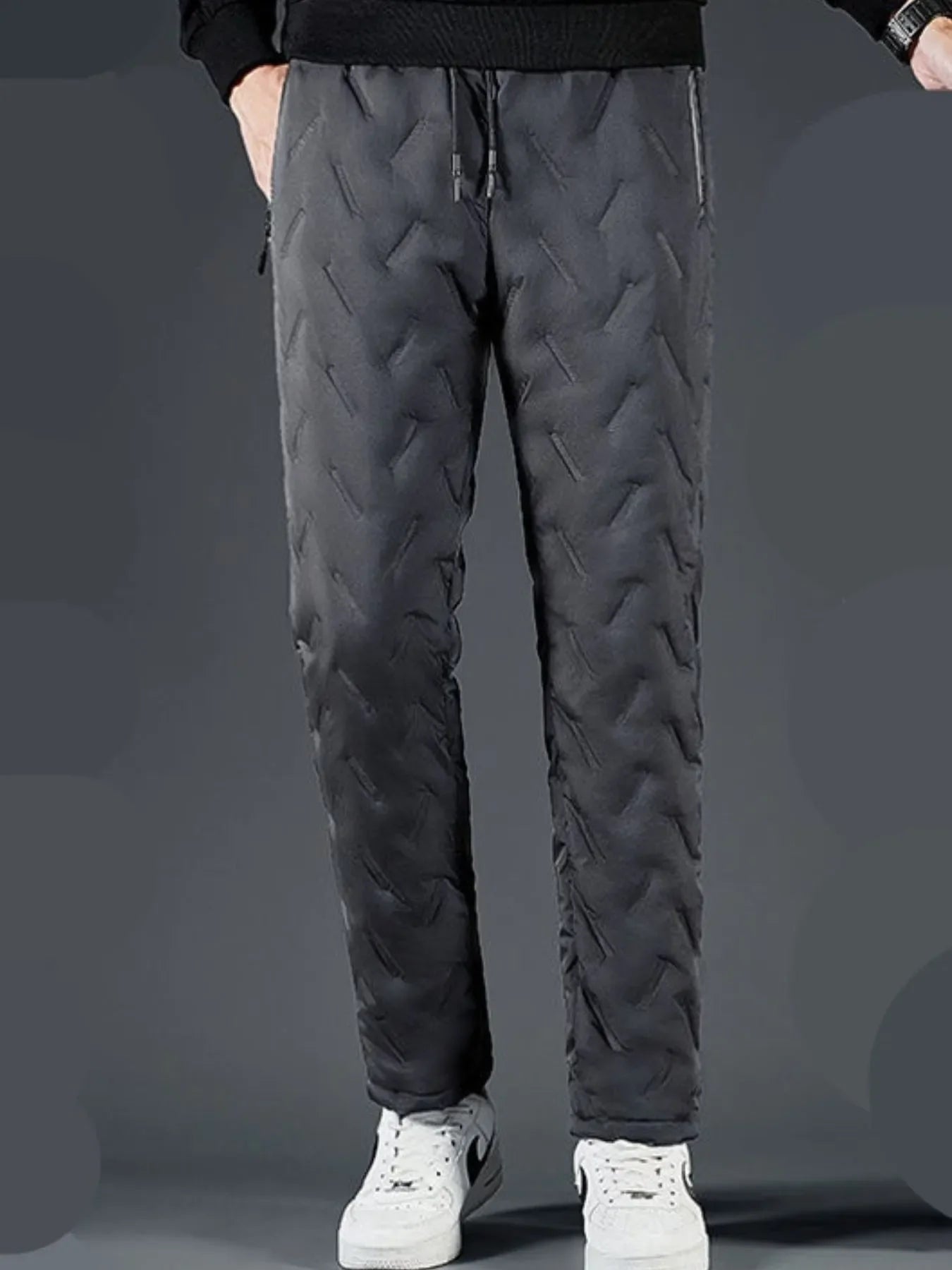 Men's Plus Size Quilted Thermal Joggers