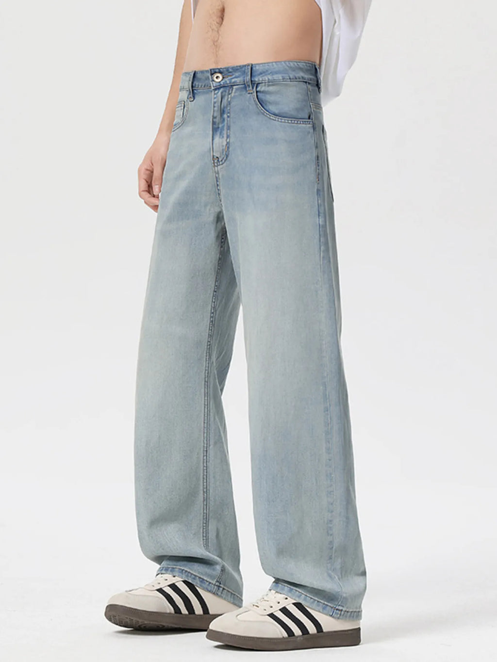 Men's Loose Fit Wash Jeans