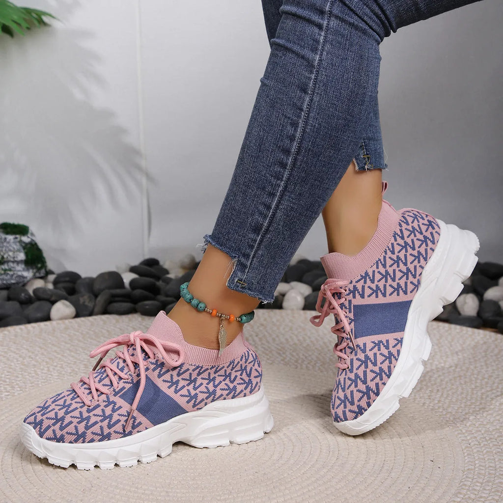 Round Toe Lace Up Sneakers