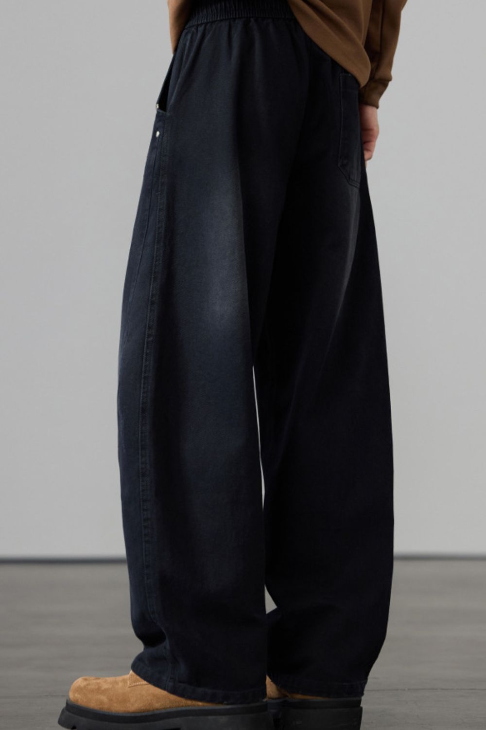 Men's Full Size Wide Leg Drawstring Jeans Plus Size
