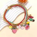 3 Piece Colorful Rope Charm Necklace