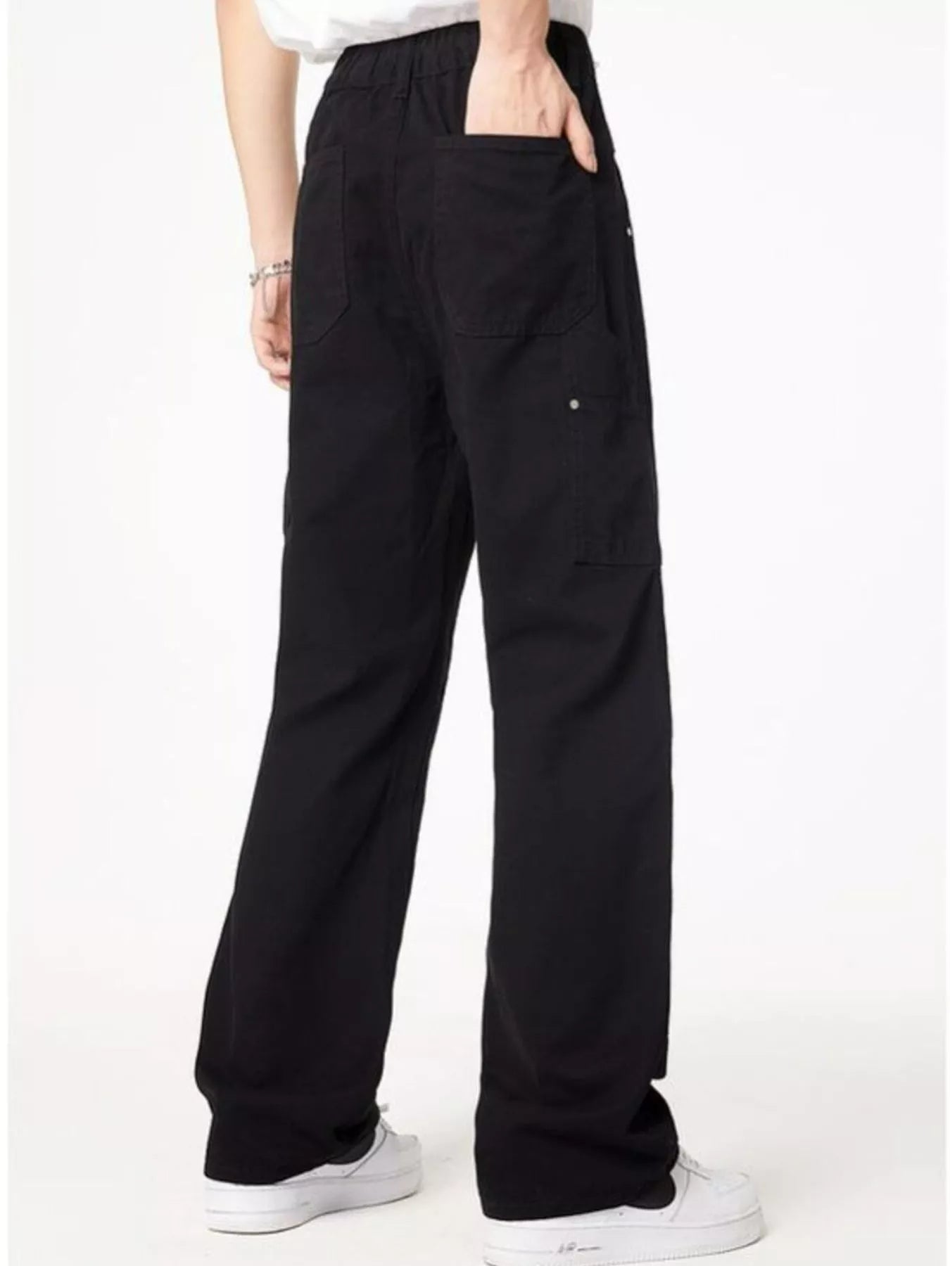 Men's Full Size Wash Wide Leg Jeans Plus Size