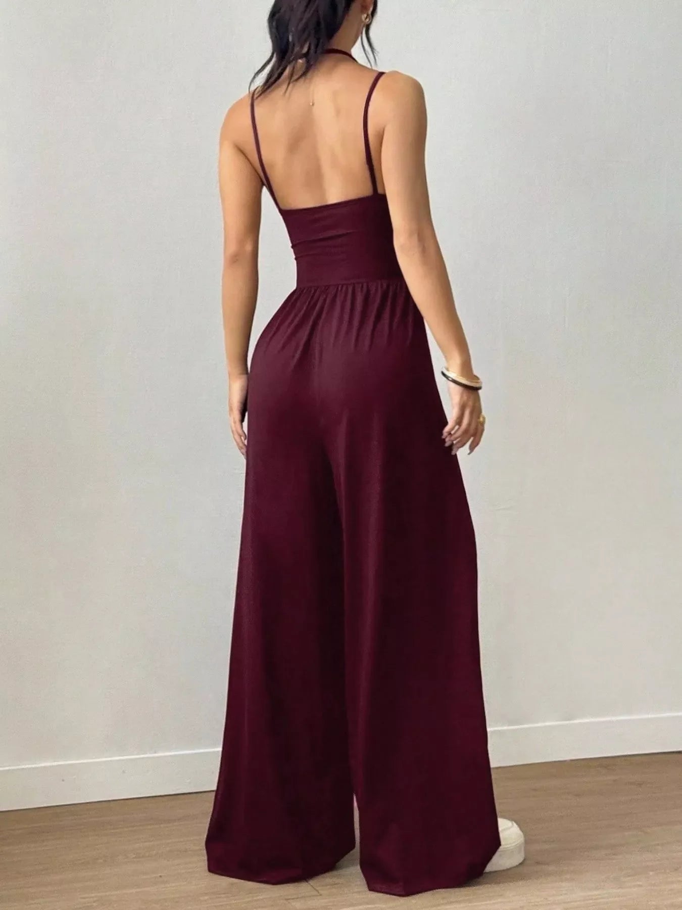Spaghetti Strap Wide Leg Jumpsuit