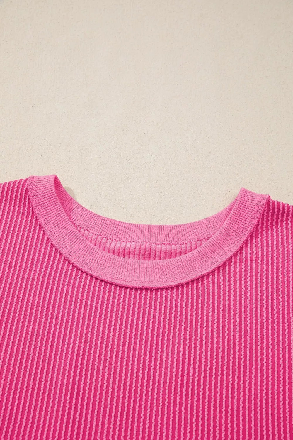 Spiral Ribbed Cutout Bow Knot Back Oversize Top