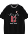 Men's Number 83 Striped Baseball T-Shirt