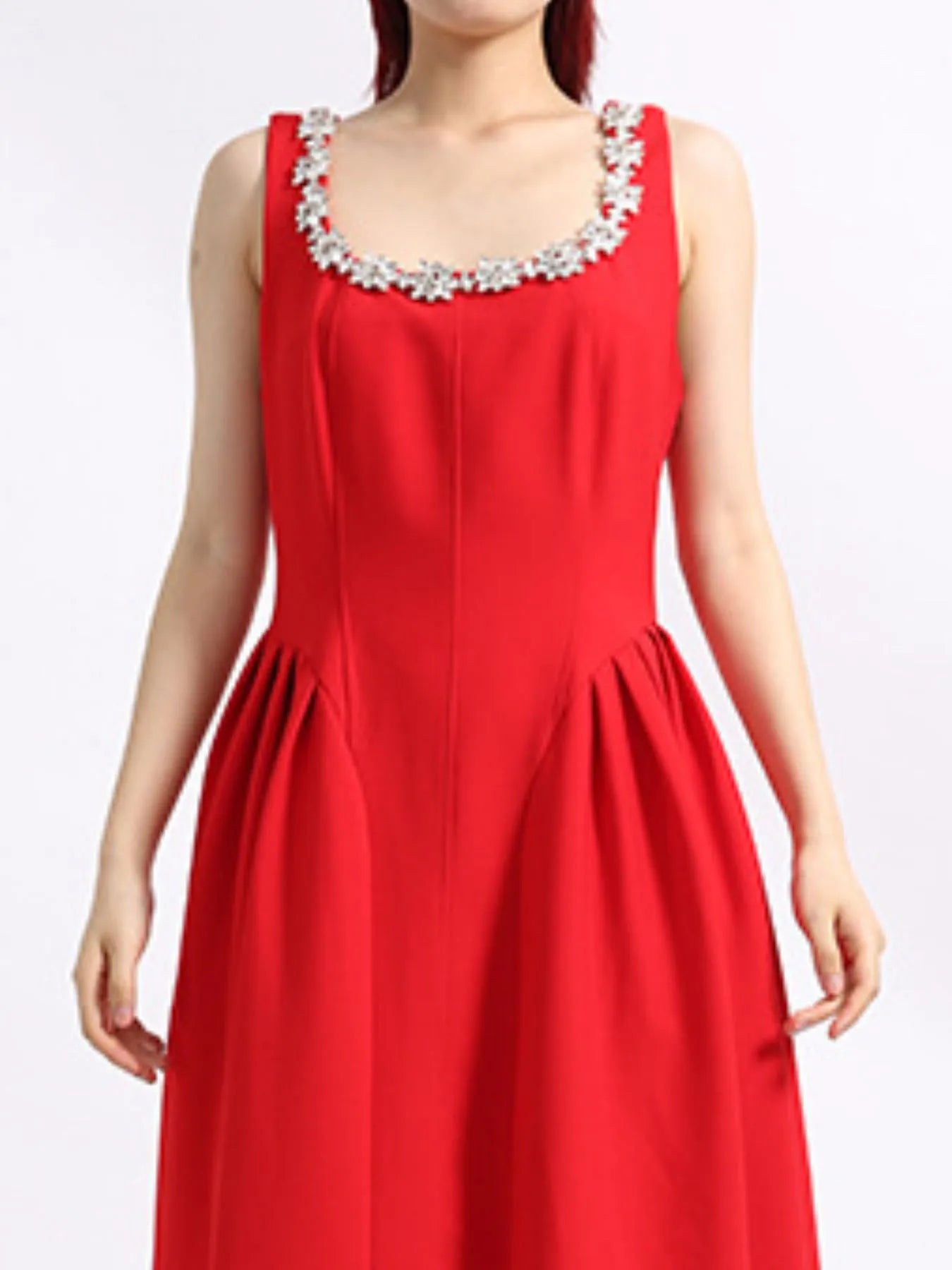 Flower Scoop Neck Sleeveless Dress