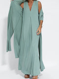 Full Size Open Front Side Slit Longline Cardigan Plus Size