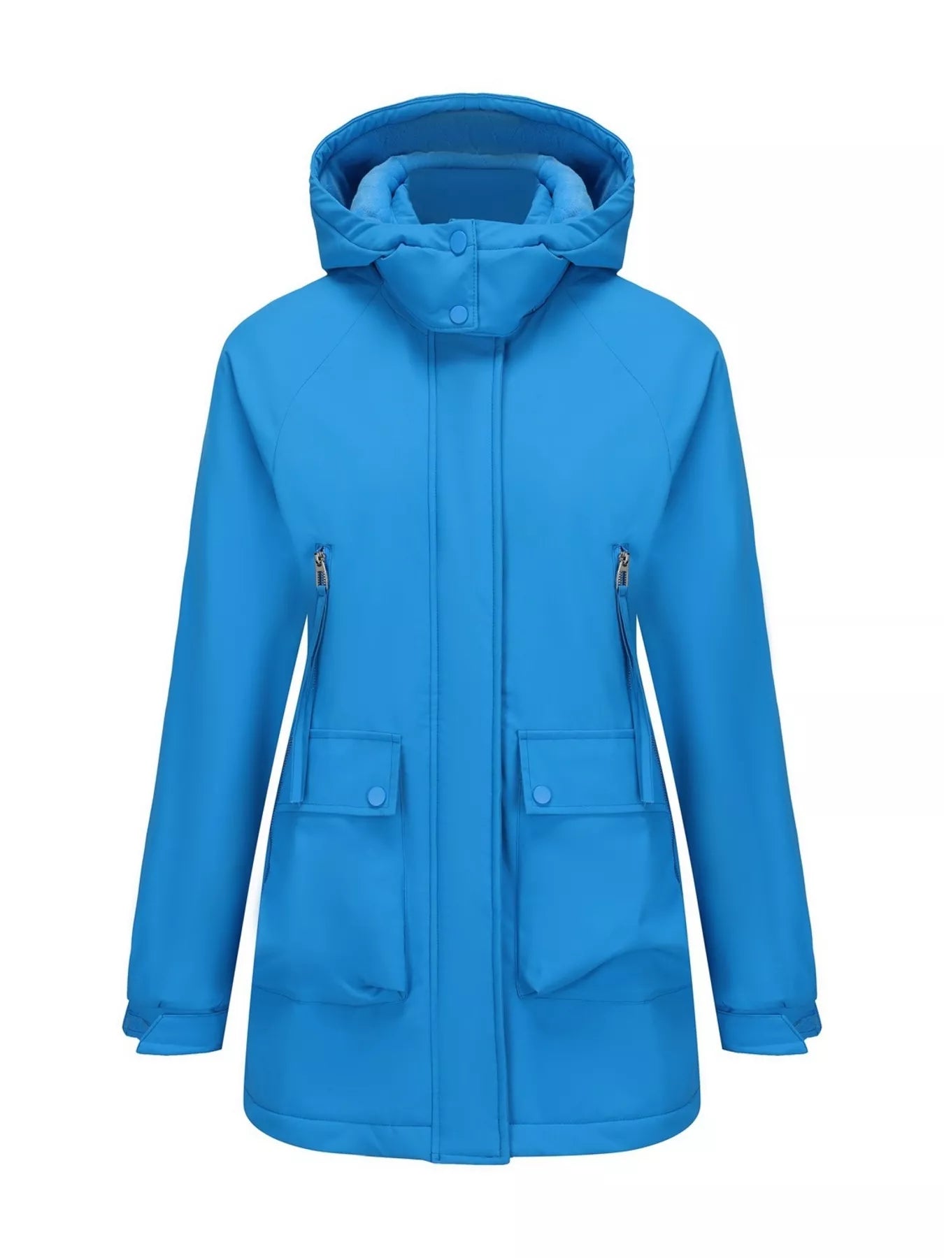 Full Size Zip Up Hooded Parka Outerwear Plus Size