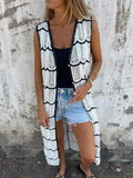 Sleeveless Crochet Longline Cardigan