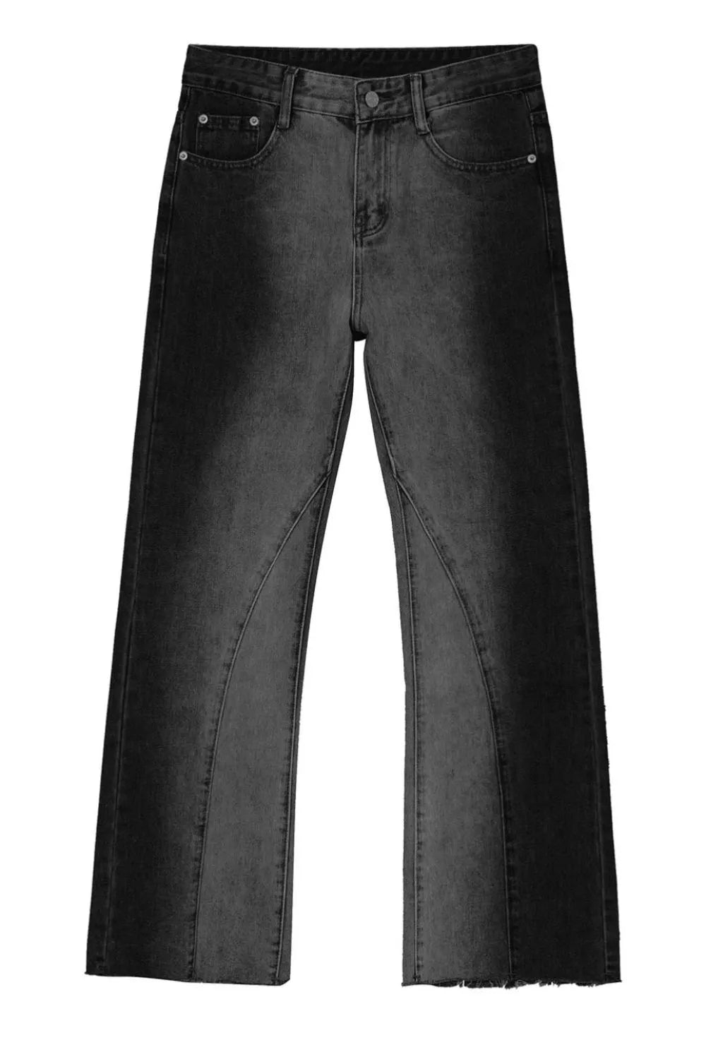 Frayed Hem Jeans with Pockets