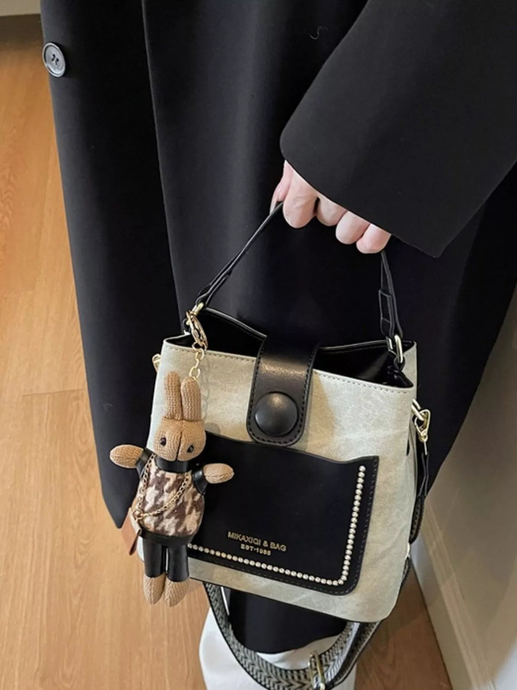 Two-Tone Bucket Crossbody Bag